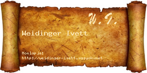 Weidinger Ivett névjegykártya